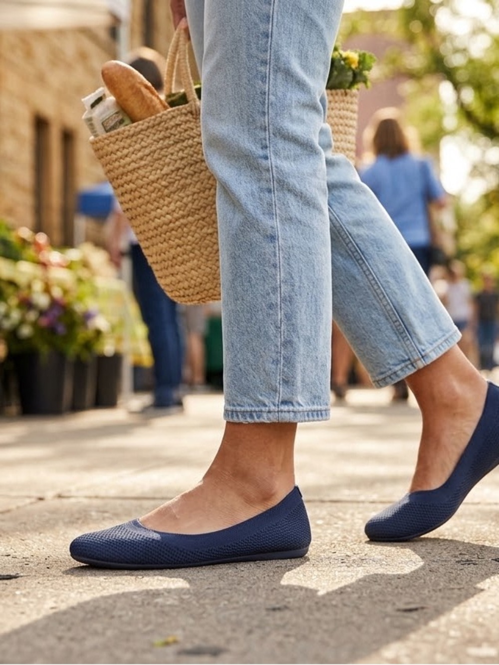 allbirds Women's Navy Knit Ballet Flats